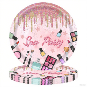 Ensemble d'assiettes et de serviettes DAMAI pour fête spa, fournitures pour fête de maquillage sur le thème du spa, pour filles, princesse, rose sucré, fête d'anniversaire sur le thème du maquillage - Product Image 3
