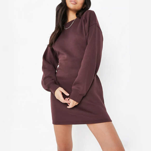 Nuovo Arrivo 2026: Abito in Felpa di Cotone per Donne, Vestito Casual Personalizzato con Maniche Lunghe e Dettagli Traforati - Product Image 2