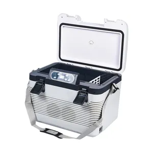 Xe hộp mát 18L DC 12V Mini tủ lạnh điện cho xe AC 230V sử dụng nhà mát và ấm hơn đôi Hệ thống làm mát tủ đông