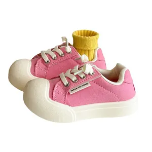 Прямые продажи от производителя детской парусиновой обуви, весенне-Осенняя обувь для мальчиков и девочек с волшебной лентой