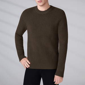 Suéter de Punto Personalizado con Cuello Redondo, Fabricante de Prendas de Punto BSCI, Suéter Informal de Invierno para Hombre, Tejido con Lana Merino Pura - Product Image 6