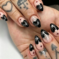 Collection de faux ongles Halloween à presser, assortiment gothique effrayant, réutilisables et détachables, pour fêtes, vente en gros