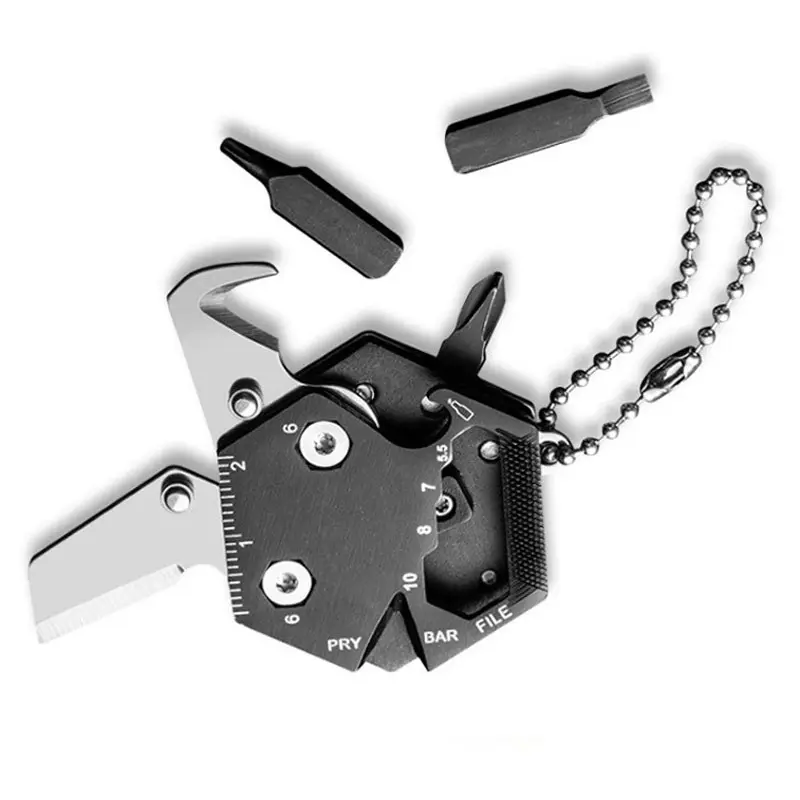 Multi Tool Survival Metal Folding Knife Outdoor Camping Survival Pocket Coin Knife Multi Tools With Key Chain