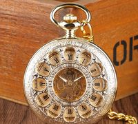 Jam Tangan Mekanikal Angin Berongga Jam Tangan Saku Mekanikal Romawi Manual Bunga