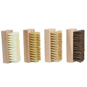 Chaussures propres poils de cheval doux brosse en bois poils polissage baskets chaussures brosse de nettoyage Logo personnalisé