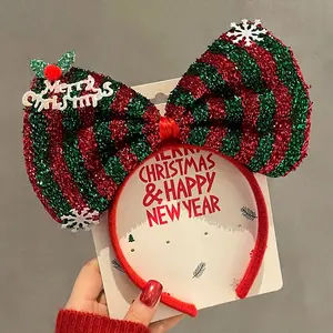 Christmas Headwear New Year Cartoon Hair Band Bow Antlers Xmas Tree Hair Accessories Headband Kids Christmas Hairband For Girls