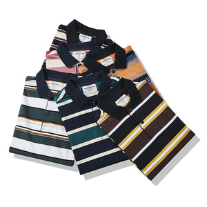 T-shirt unisex Sea Soul a righe con scollo rotondo e maniche corte, vestibilità ampia, in misto cotone, casual, per tutti i giorni, estiva - Product Image 2