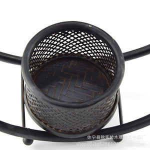 Adorno de florero de bambú morado tejido a mano de estilo japonés, cesta de bambú, adorno de mesa de té de estilo chino, redondo universal - Product Image 2