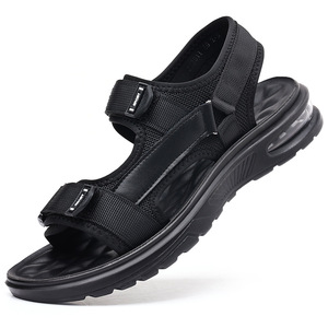 Men's <b>Height</b> <b>Increasing</b> Air Cushioned Sandals Black Velcro Closure Summer Youth Sports Beach <b>Shoes</b> Large Size 47 - Product Image 5