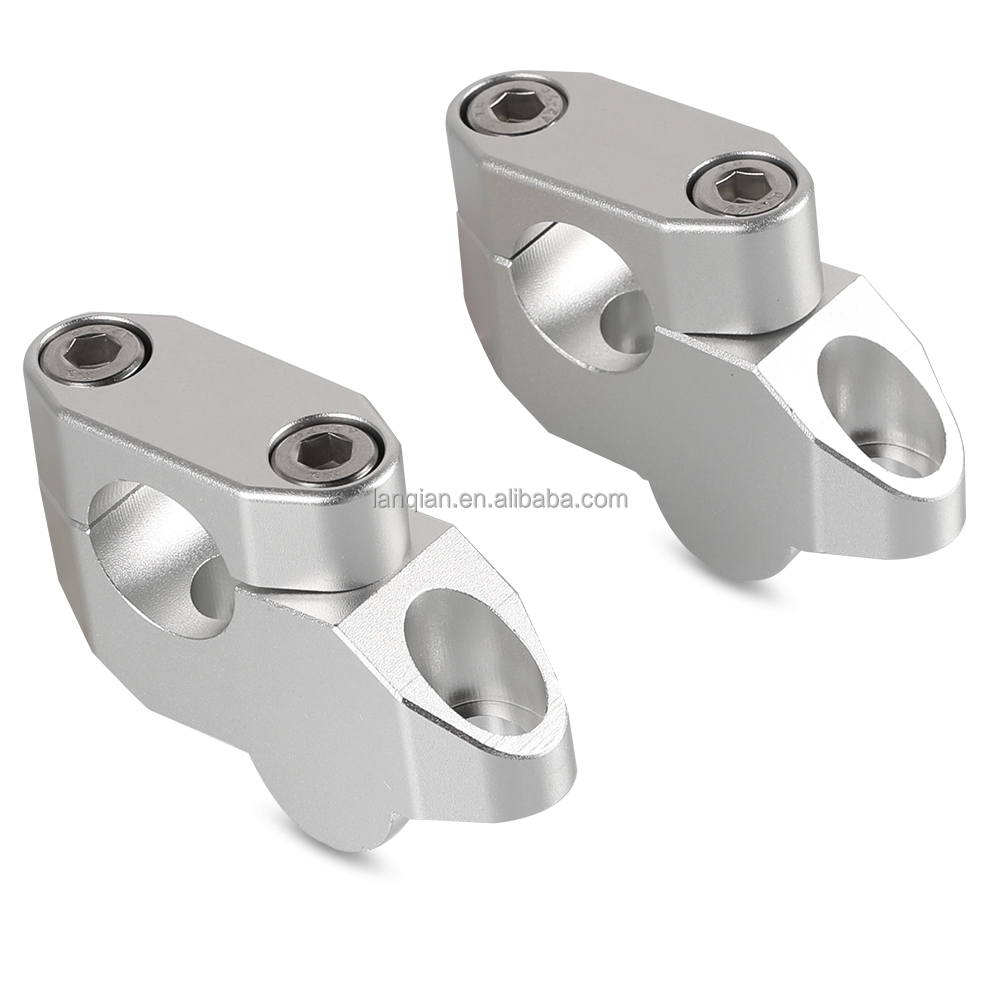 Paire De Poignées De Guidon Moto 7/8" (22mm) - Aluminium Et Caoutchouc Antidérapant - Couleur Gris