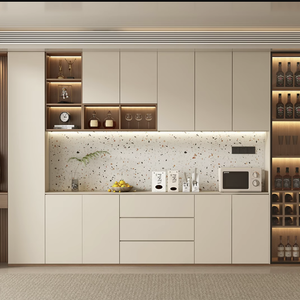 Cremefarbene Moderne Modulare Kücheninsel mit Essbereich und seitlichem Stauraum, Robust, Langlebig, Einfache Montage, Anpassbar, Großmengenlieferung Möglich - Product Image 3