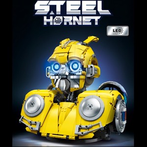 Kit de Bloques de Construcción de Plástico con Luz LED de Diseño de Calavera Mecha para Adolescentes de 7 a 14 Años, Juguete de Ensamblaje - Product Image 5