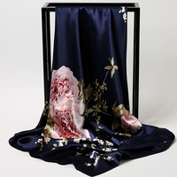 À la mode De Luxe Dames Satin Soyeux Grand 90*90cm Carré Écharpe Paisley Fleurs Floral Imprimé Châles Écharpes