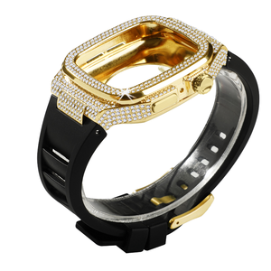Coque de protection de luxe Win-Win avec diamants et strass pour <span class=keywords><strong>Apple</strong></span> Watch Series 11 10 9 <span class=keywords><strong>8</strong></span> SE, bracelet de montre 44mm <span class=keywords><strong>45mm</strong></span> - Product Image 1