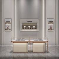 Vitrine de présentation de bijoux de luxe sur mesure 2023, production directe d'usine, design gratuit, acier inoxydable, bois, verre, moderne