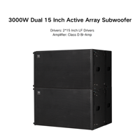 Doble subwoofer de matriz activa de madera de 15 pulgadas LA215PD 3000W Equipo de sonido para actuaciones de bar y equipo de sonido