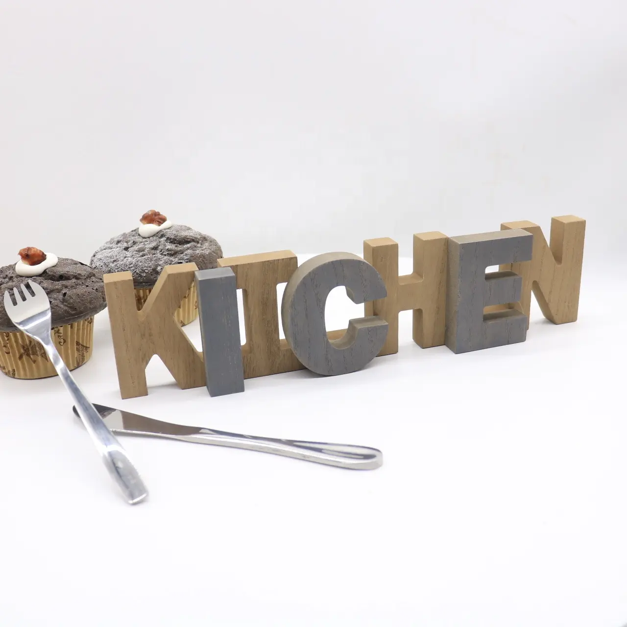 Wholesale Wooden Letter Words Letter Sign Table Decoration Freestanding KITCHEN Letter Decorations For Restaurant