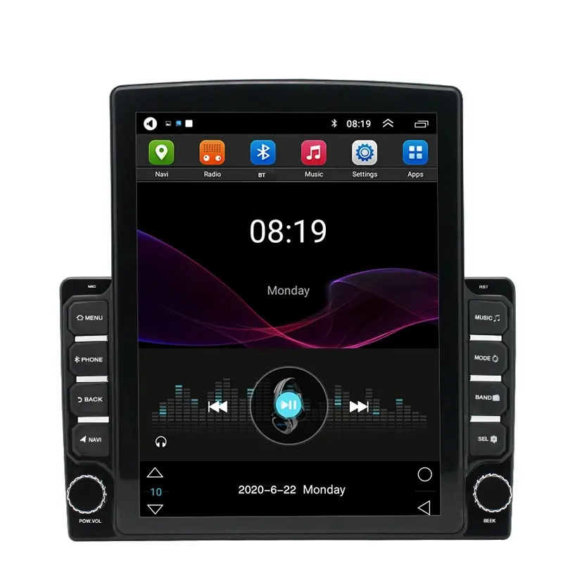 안드로이드 9.7 인치 듀얼 손잡이 자동차 라디오 스테레오 카플레이 안드로이드 세로 화면 4G WiFi BT DSP GPS 스테레오 자동차 DVD 플레이어