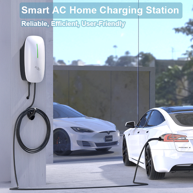 7kw Home Wallbox Ev Charger Type 2 / GBT Wall-Mounted AC Charging Station 220v with IP65 Protection & Smart Scheduled Charging