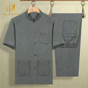 Túnica <span class=keywords><strong>de</strong></span> verano <span class=keywords><strong>de</strong></span> manga corta <span class=keywords><strong>de</strong></span> lino y algodón <span class=keywords><strong>de</strong></span> estilo chino para hombre, trajes <span class=keywords><strong>de</strong></span> la dinastía Tang <span class=keywords><strong>de</strong></span> la dinastía Han inspirados para papá, abuelos, ancianos - Product Image 3