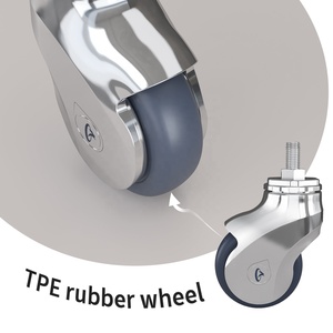 Hotel-Aufbewahrungsregal mit mobilen Schwenkrollen, 3, 4, 5 Zoll, silberne Bremsrollen, luxuriöse Möbelrollen für Lagerregale - Product Image 5