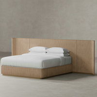 Meubles de chambre à coucher en bois de luxe, lits rembourrés doux, lit double king size, cadre de lit en bois massif, lit confortable pour la chambre à coucher