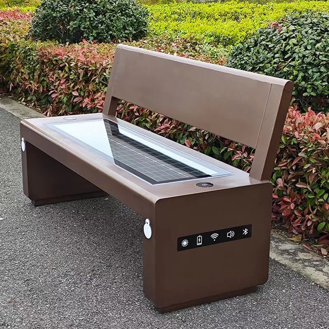 Smart Furniture Bench for Mobile Devices Solar Smart Wifi Hotpot Solar Charging Bench for Garden Competitive Price Solar Bench