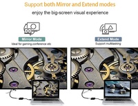 Adaptor Mini DP ke HDMI VGA 2 in 1, Konverter Video Mini Display Port Male ke HDMI VGA Female untuk Laptop PC Monitor Proyektor
