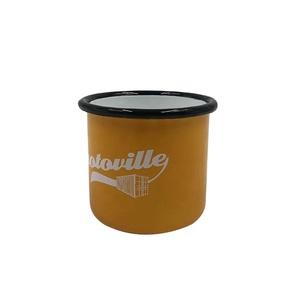 Mug à café classique en céramique émaillée colorée personnalisée, vaisselle promotionnelle avec logo imprimé sur le gobelet de camping - Product Image 2