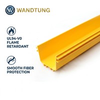 Goulotte de gestion de câbles en PVC ABS jaune ignifuge à fentes pour fibres optiques