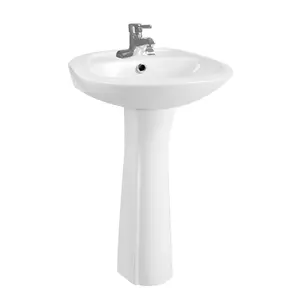 A unir directa de la fábrica de lavado a mano de las cuencas de cerámica lavabo de pedestal para baño PB203