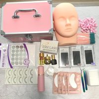 Kit d'exercices de pratique pour faux cils, ensemble de formation, de maquillage, avec tête de Mannequin, 10 pièces