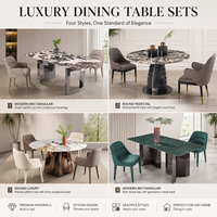 Table à manger ronde aspect marbre, base en acier carbone brossé, salle à manger moderne pour hôtel, villa, appartement, finition de luxe, taille personnalisée