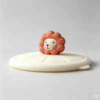 Couvre-tasse en silicone en forme de lion de dessin animé personnalisé FOREVER, résistant à la chaleur, anti-poussière, de qualité alimentaire, noir/blanc, pour la maison et la cuisine