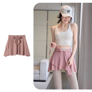 <span class=keywords><strong>Jupe</strong></span> de yoga pour femme à nouer à la taille, respirante, légère, <span class=keywords><strong>cache</strong></span>-cuisse, pour l'entraînement, à porter sur les leggings - Product Image 6