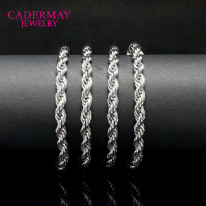 Cadermay Jewelry Silver Twisted <b>Rope</b> <b>Chain</b> Necklace 3mm 4mm 5mm 12mm Multi Layer Fashion <b>Chain</b> For Men Women - Product Image 2