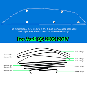 アウディ Q5 SQ5 RSQ5 8R 2009-2017用 卸売カスタムカーアクセサリー ドアクロームウィンドウモールディングトリムストリップ（ブラック） - Product Image 5