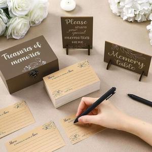 Wooden postcard and message card storage box, flip-<b>top</b> lockable envelope and love letter organizer, solid wood <b>wedding</b> souvenir - Product Image 2