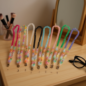 Catena in plastica per occhiali 70 cm con chiusura a tre vie, multicolore - Product Image 3