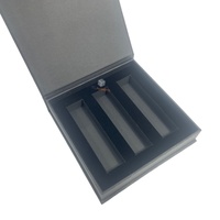 Boîte en carton rigide de luxe sur mesure, noire, en carton recyclé, avec pelliculage mat haut de gamme et gaufrage, pour coffret cadeau cosmétique