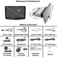 Radio de Auto Android de 10.1 Pulgadas con Pantalla Giratoria, 2+64G, 1080P, Radio Estéreo para Auto con Doble USB, WIFI, GPS, FM, RDS