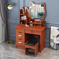 Table de maquillage multifonctionnelle en MDF à thème chat avec armoire de rangement intégrée, populaire sur Instagram, petite table de toilette pour chambre à coucher