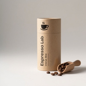 Envases de Tubo de Papel Impresos Personalizados de Grado Alimenticio para Café, Té, Matcha en Polvo, Caja Cilíndrica Kraft Biodegradable, Frascos Premium - Product Image 1