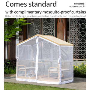 美琪小雅4人乗りスチール製モダン屋外スイングロッキングチェア-防水、耐久性、環境に優しく、持ち運び可能 - Product Image 4