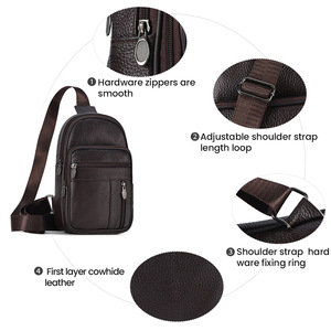 กระเป๋าคาดหน้าอกผู้ชายดูเจียงหนังแท้สำหรับเดินทางแบบลำลองใช้กลางแจ้ง - Product Image 3