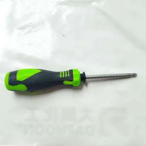 Telescopic Ratchet Screwdriver Green Handle Flat Head Bit Industrial Grade Magnetic Anti-Slip Texture One Word Rotary Head - Product Image 3
