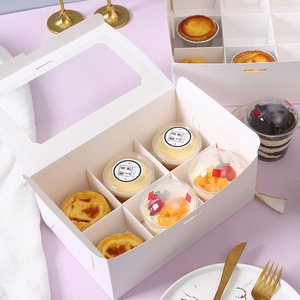 Caja para Empacar Pasteles con Ventana, Grado Alimenticio, Blanca, con 4/6/9 Cavidades para Cupcakes, Pasteles de Ratón, Caja para Pasteles de Navidad y San Valentín - Product Image 2