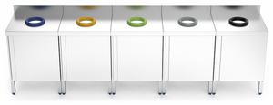 Stainless Steel Kitchen Waste Cabinet With Color Coded <b>Rubber</b> <b>Rings</b> For Waste Sorting Commercial Restaurant Kitchen Waste Trolle - Product Image 4