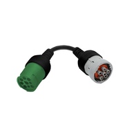 Cable Conector personalizado de 6 pines J1708 macho a 9 pines J1939 macho arnés de cableado de automóvil verde para lector de código