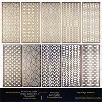 Paravent en acier inoxydable découpé au laser sur mesure, écran de séparation en métal doré titane pour la décoration intérieure de villas et d'hôtels